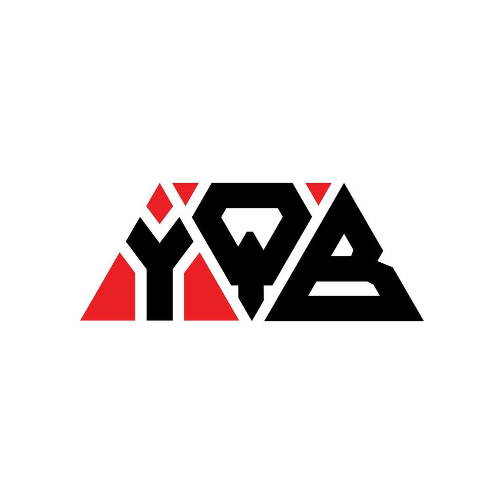 YQB triangle letter logo design with triangle shape. YQB triangle logo design monogram. YQB triangle vector logo template with red color. YQB triangular logo Simple, Elegant, and Luxurious Logo. YQB