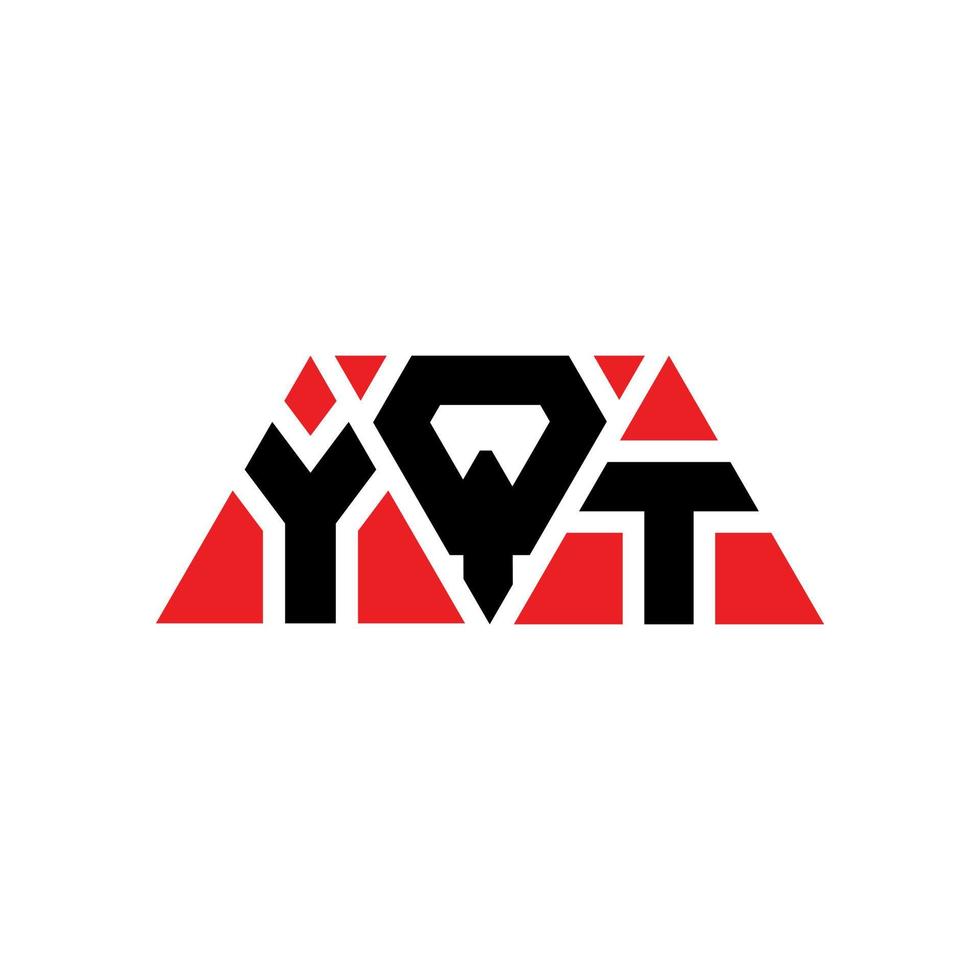 YQT triangle letter logo design with triangle shape. YQT triangle logo design monogram. YQT triangle vector logo template with red color. YQT triangular logo Simple, Elegant, and Luxurious Logo. YQT