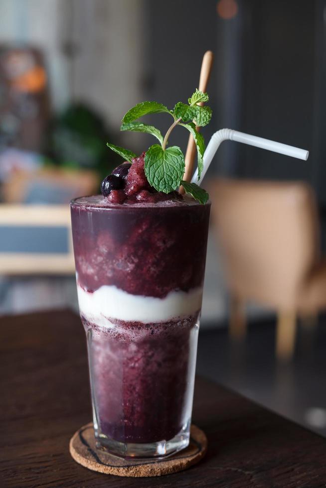 Fresh juicy blueberry smoothies photo