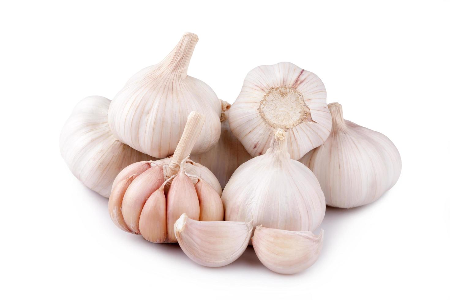 garlic on white background photo