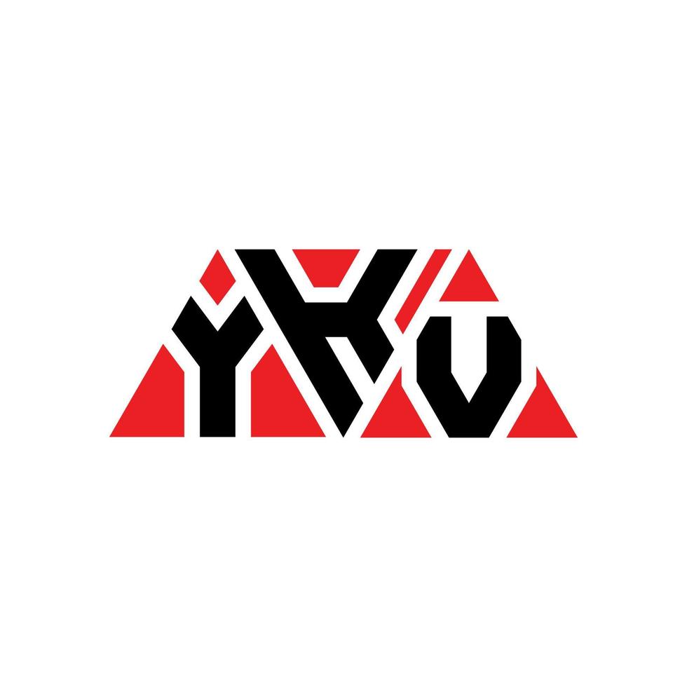 ykv diseño de logotipo de letra triangular con forma de triángulo. monograma de diseño del logotipo del triángulo ykv. plantilla de logotipo de vector de triángulo ykv con color rojo. logotipo triangular ykv logotipo simple, elegante y lujoso. ykv