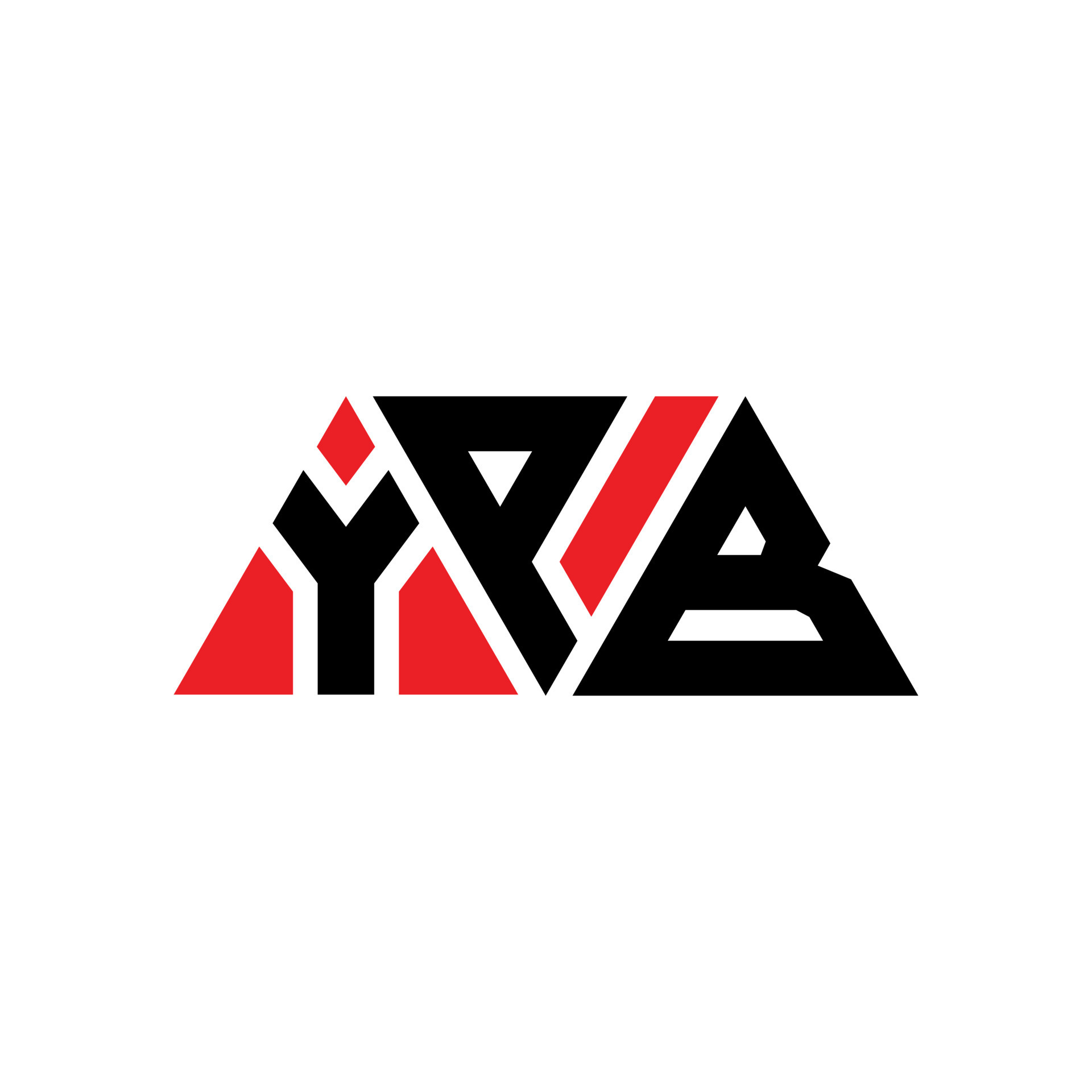 YPB triangle letter logo design with triangle shape. YPB triangle logo