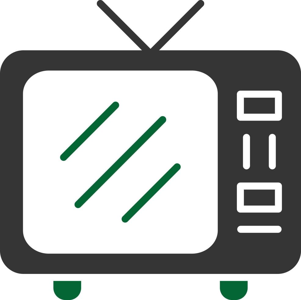 glifo de televisión de dos colores vector