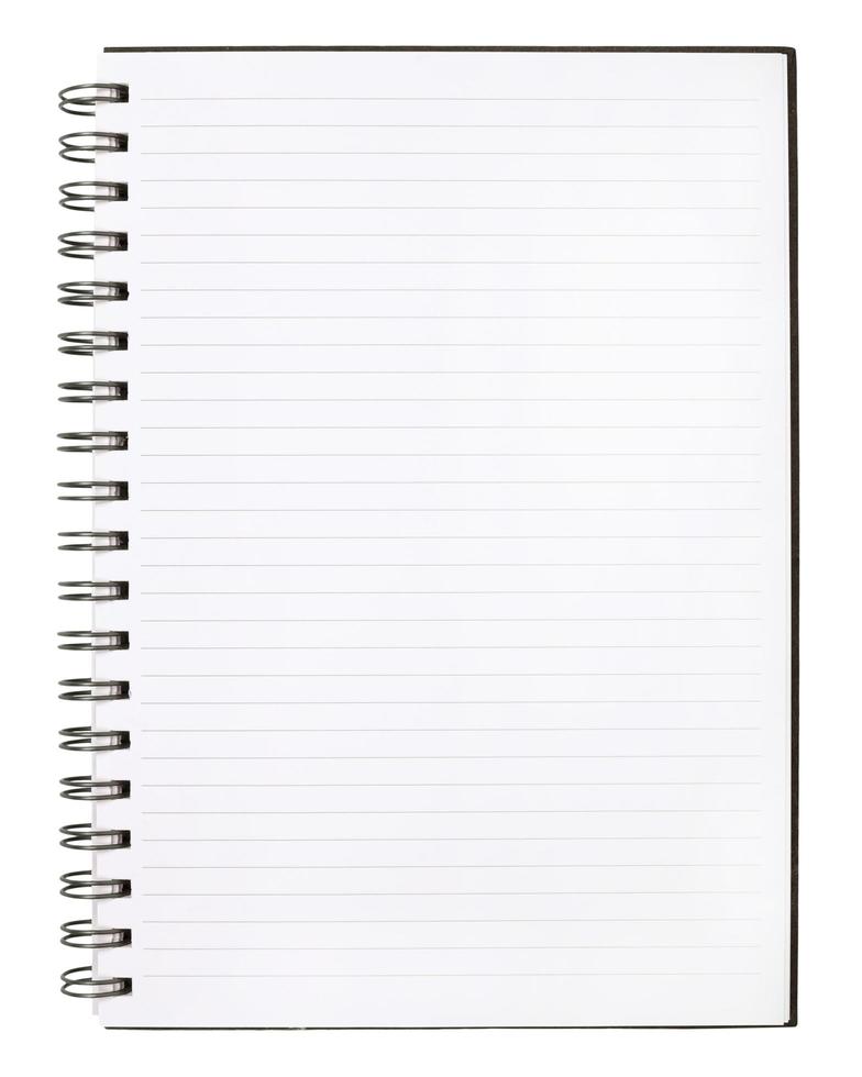 Blank Notebook with Line Paper on cement wall Background. photo