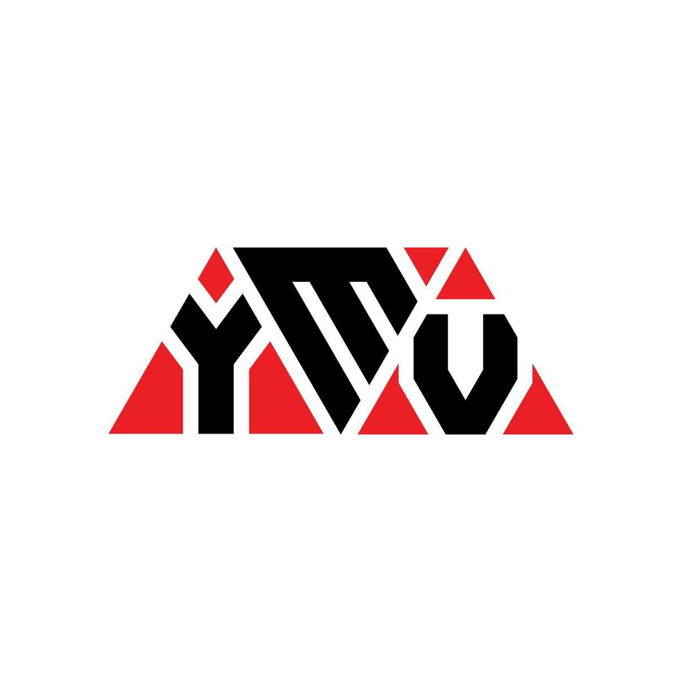 YMV triangle letter logo design with triangle shape. YMV triangle logo design monogram. YMV triangle vector logo template with red color. YMV triangular logo Simple, Elegant, and Luxurious Logo. YMV