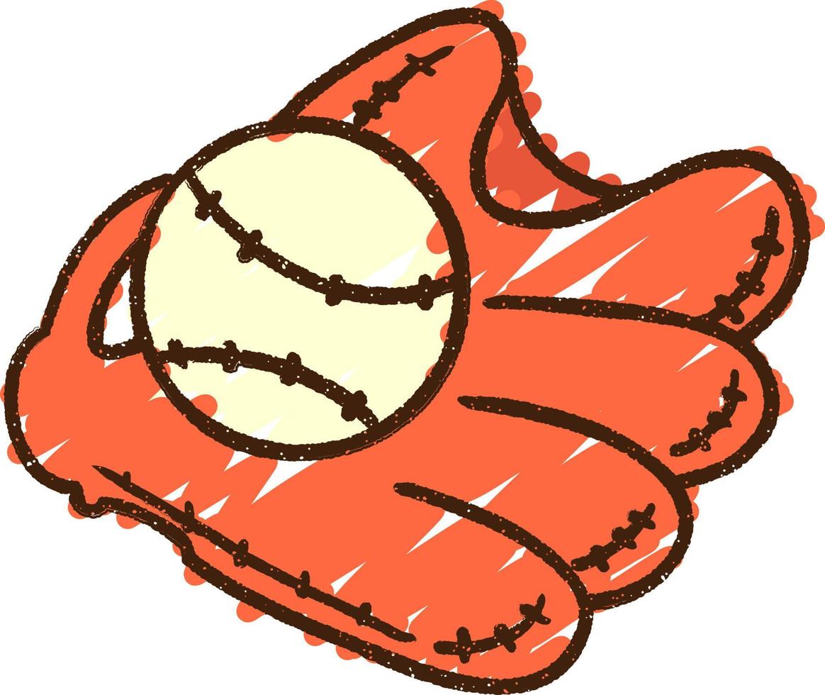 Baseball Mitt Chalk Drawing vector