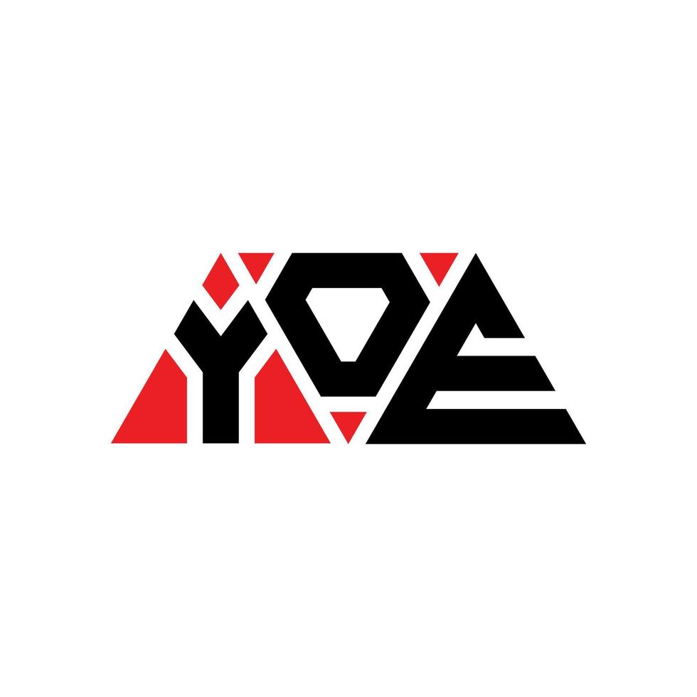 diseño del logotipo de la letra del triángulo yoe con forma de triángulo. monograma de diseño del logotipo del triángulo yoe. plantilla de logotipo de vector de triángulo yoe con color rojo. logotipo triangular de yoe logotipo simple, elegante y lujoso. Yoe