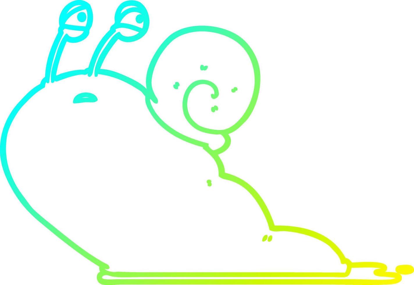 cold gradient line drawing cartoon slug vector
