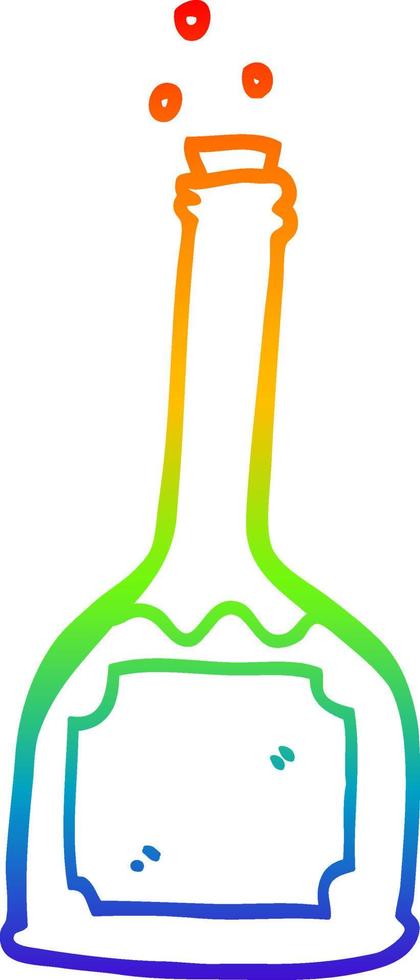 rainbow gradient line drawing cartoon magic potion vector