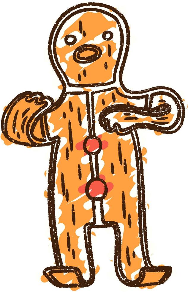 Gingerbread Man Chalk Drawing vector