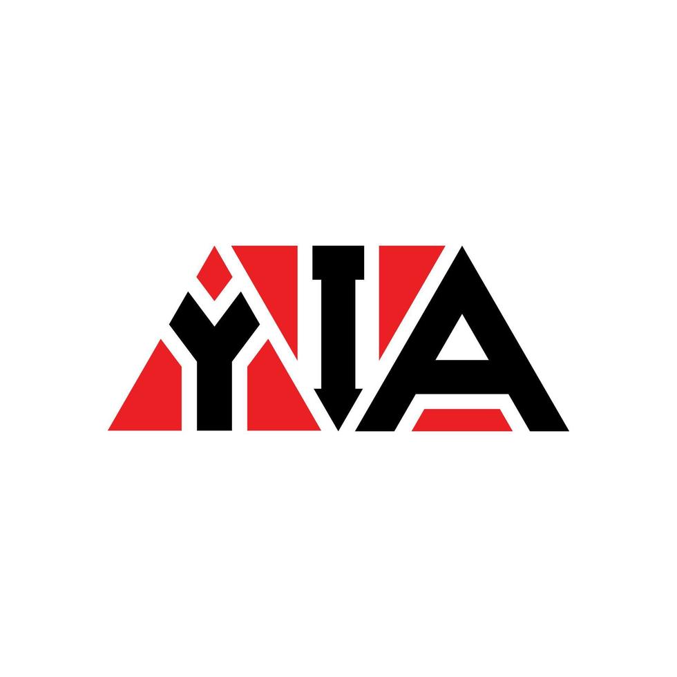 diseño de logotipo de letra triangular yia con forma de triángulo. monograma de diseño del logotipo del triángulo yia. plantilla de logotipo de vector de triángulo yia con color rojo. logotipo triangular yia logotipo simple, elegante y lujoso. sí