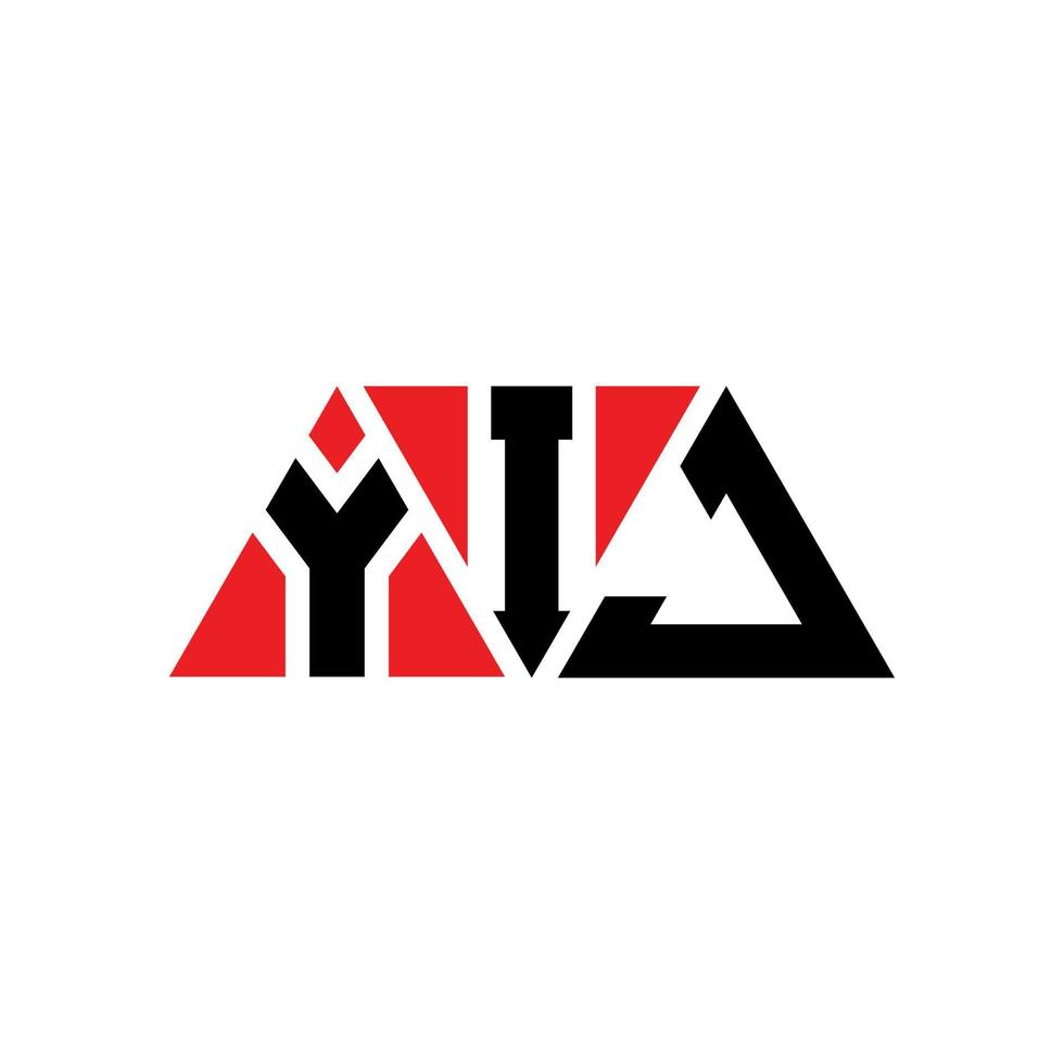 diseño de logotipo de letra triangular yij con forma de triángulo. monograma de diseño del logotipo del triángulo yij. plantilla de logotipo de vector de triángulo yij con color rojo. logotipo triangular yij logotipo simple, elegante y lujoso. yij