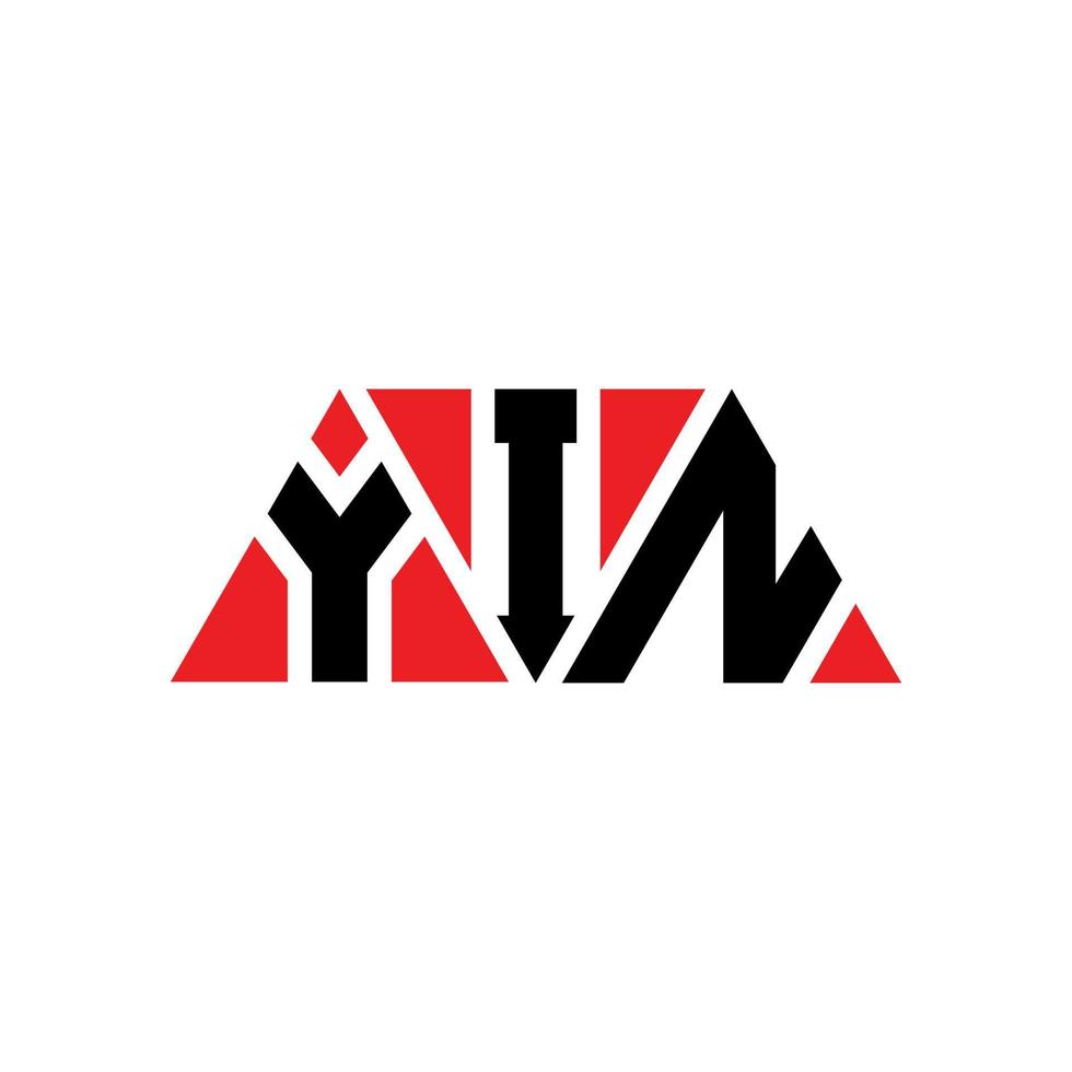 YIN triangle letter logo design with triangle shape. YIN triangle logo design monogram. YIN triangle vector logo template with red color. YIN triangular logo Simple, Elegant, and Luxurious Logo. YIN