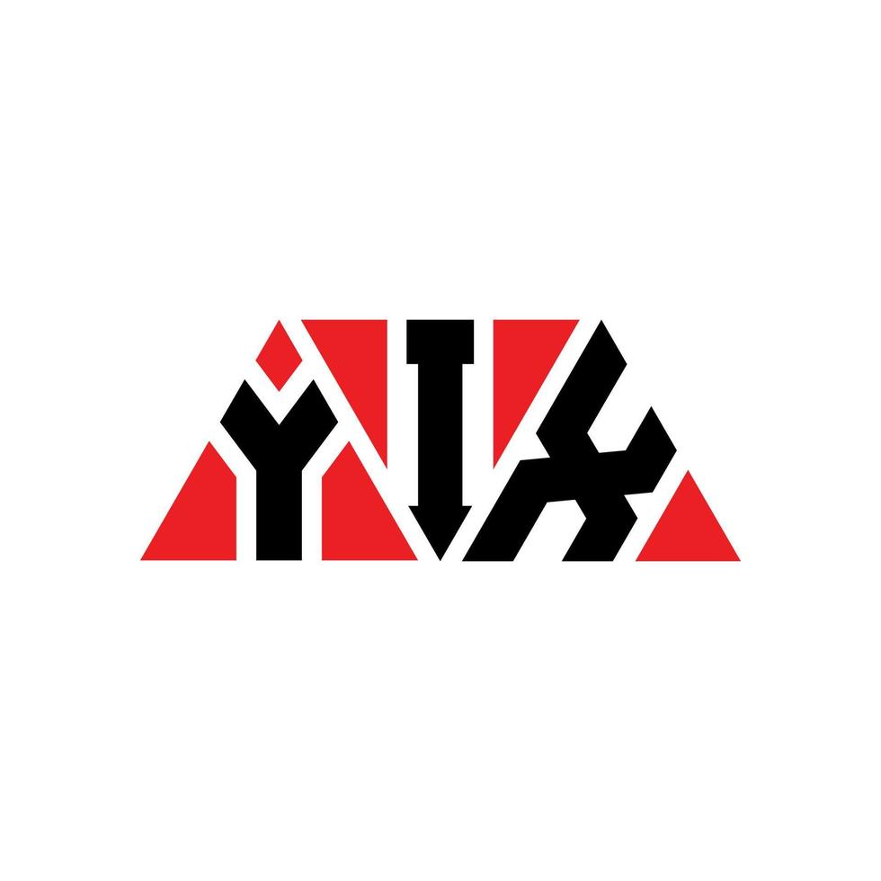 diseño de logotipo de letra de triángulo yix con forma de triángulo. monograma de diseño del logotipo del triángulo yix. plantilla de logotipo de vector de triángulo yix con color rojo. logotipo triangular yix logotipo simple, elegante y lujoso. yix