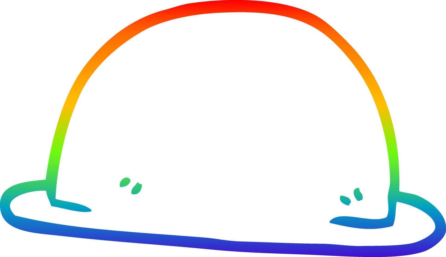 sombrero de dibujos animados de dibujo de línea de degradado de arco iris vector