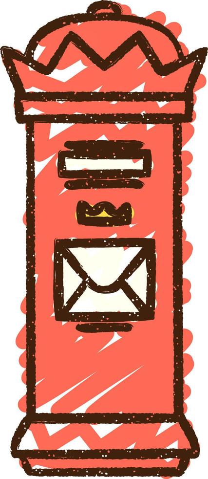 British Postbox Chalk Drawing vector