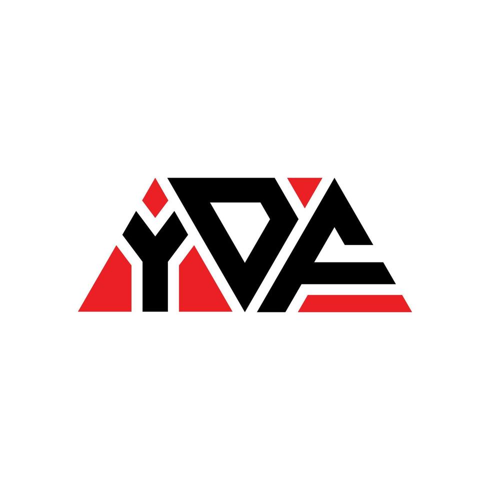 Diseño de logotipo de letra triangular ydf con forma de triángulo. monograma de diseño de logotipo de triángulo ydf. plantilla de logotipo de vector de triángulo ydf con color rojo. logotipo triangular ydf logotipo simple, elegante y lujoso. ydf