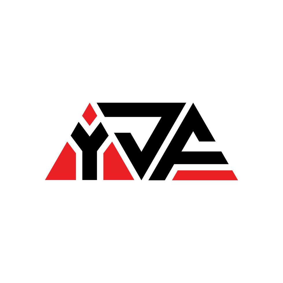 Diseño de logotipo de letra triangular yjf con forma de triángulo. monograma de diseño del logotipo del triángulo yjf. plantilla de logotipo de vector de triángulo yjf con color rojo. logotipo triangular yjf logotipo simple, elegante y lujoso. yjf