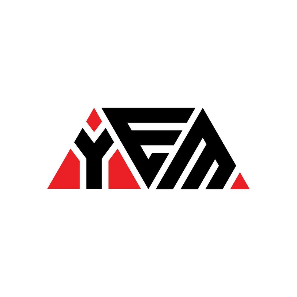 diseño de logotipo de letra de triángulo yem con forma de triángulo. monograma de diseño de logotipo de triángulo yem. plantilla de logotipo de vector de triángulo yem con color rojo. logo triangular yem logo simple, elegante y lujoso. sí