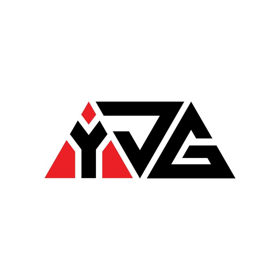 YJG triangle letter logo design with triangle shape. YJG triangle logo design monogram. YJG triangle vector logo template with red color. YJG triangular logo Simple, Elegant, and Luxurious Logo. YJG