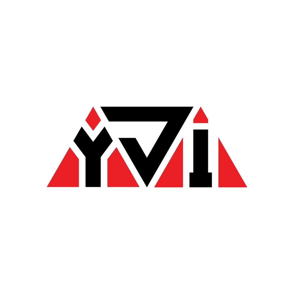 YJI triangle letter logo design with triangle shape. YJI triangle logo design monogram. YJI triangle vector logo template with red color. YJI triangular logo Simple, Elegant, and Luxurious Logo. YJI