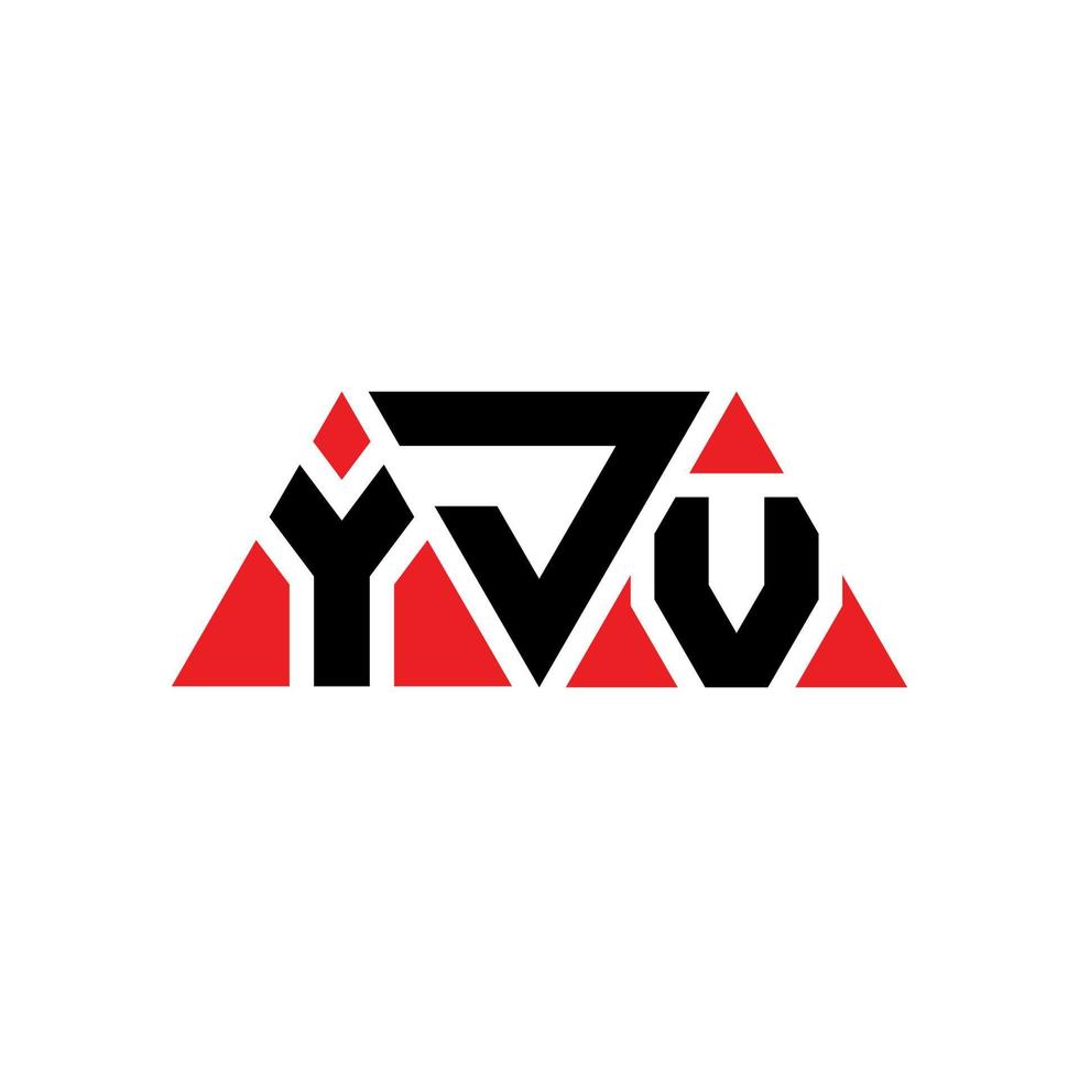 YJV triangle letter logo design with triangle shape. YJV triangle logo design monogram. YJV triangle vector logo template with red color. YJV triangular logo Simple, Elegant, and Luxurious Logo. YJV
