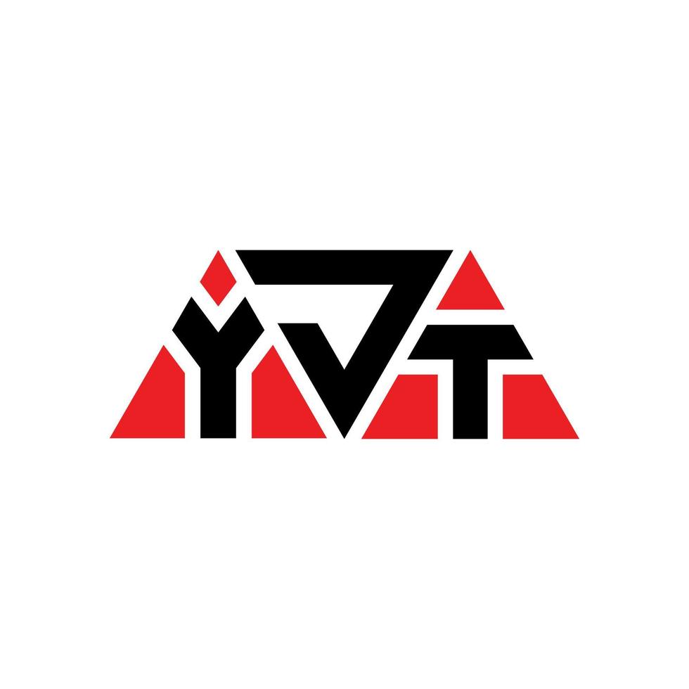 yjt diseño de logotipo de letra triangular con forma de triángulo. monograma de diseño del logotipo del triángulo yjt. plantilla de logotipo de vector de triángulo yjt con color rojo. logotipo triangular yjt logotipo simple, elegante y lujoso. yjt