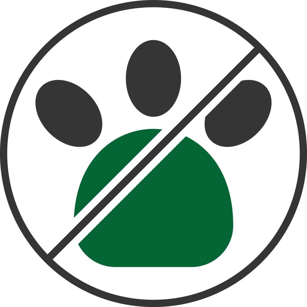 No Pets Allowed Glyph Two Color vector