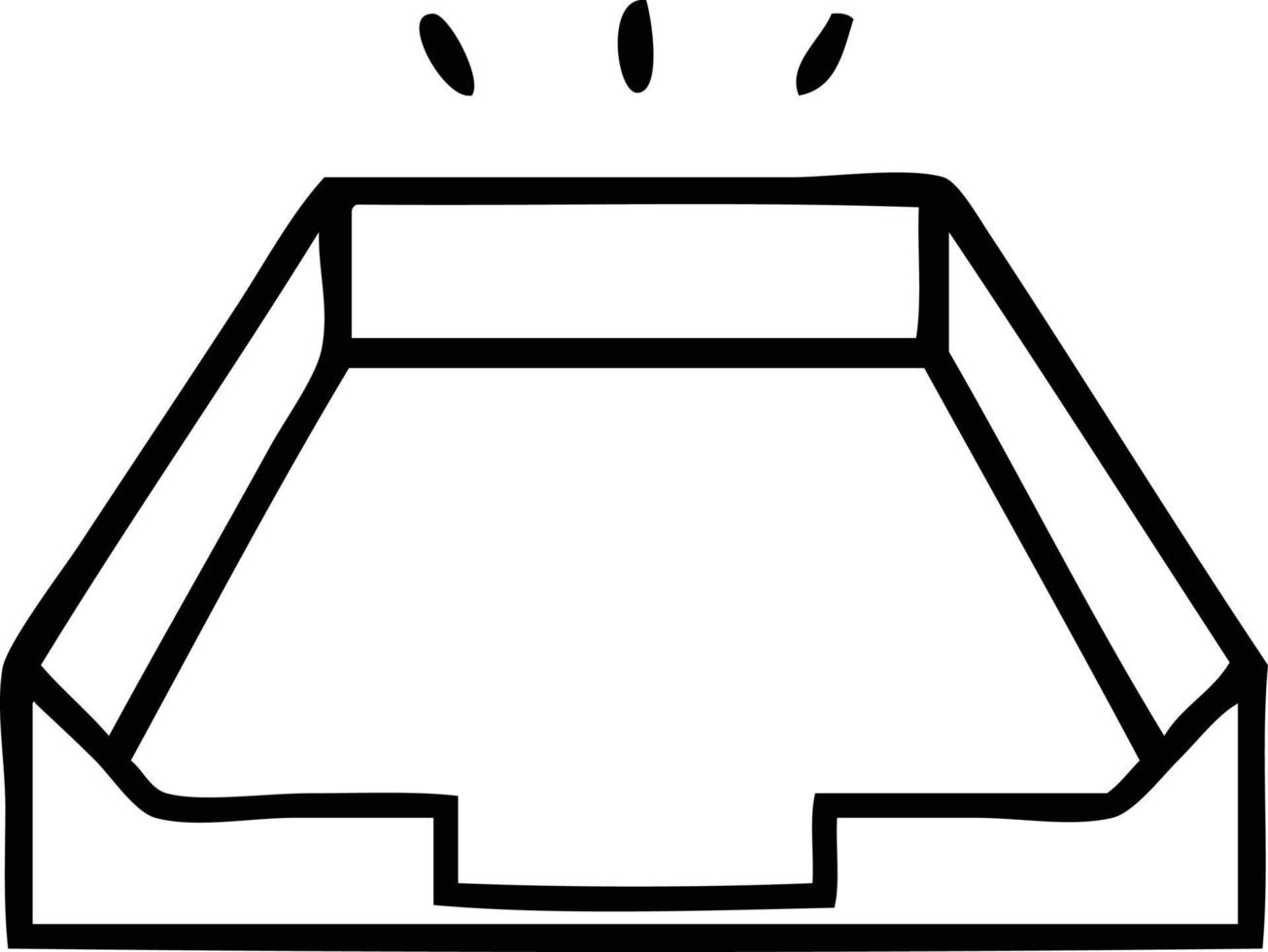 line drawing cartoon empty tray vector