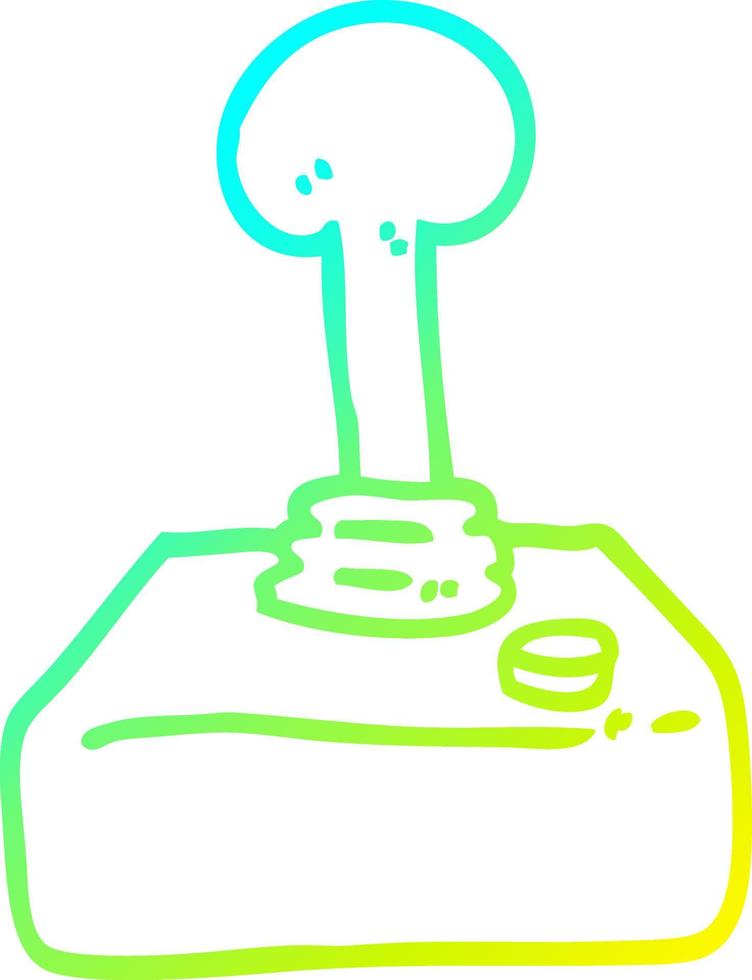 cold gradient line drawing cartoon joystick vector