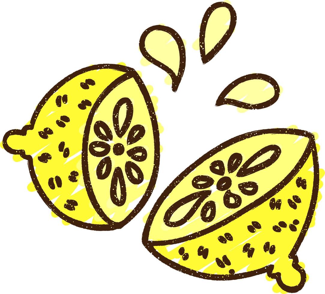 dibujo de tiza de limon vector