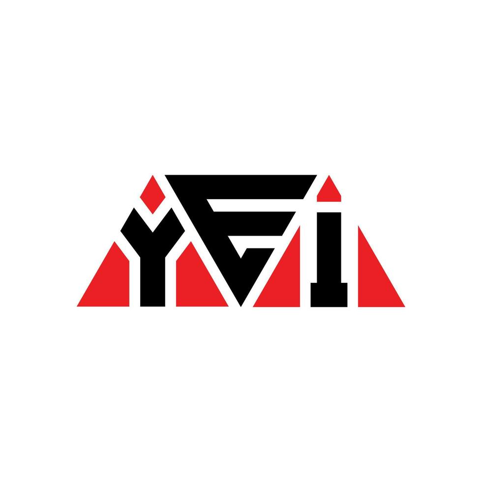 YEI triangle letter logo design with triangle shape. YEI triangle logo design monogram. YEI triangle vector logo template with red color. YEI triangular logo Simple, Elegant, and Luxurious Logo. YEI