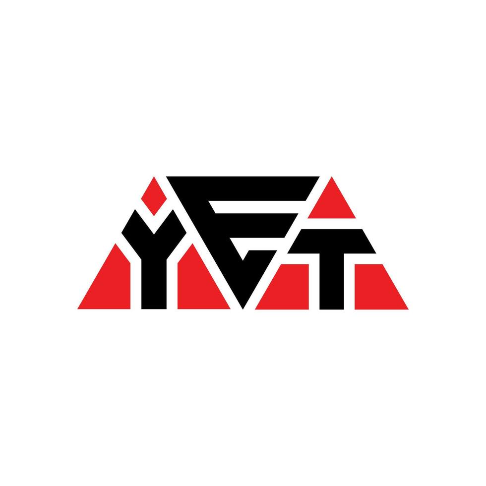 YET triangle letter logo design with triangle shape. YET triangle logo design monogram. YET triangle vector logo template with red color. YET triangular logo Simple, Elegant, and Luxurious Logo. YET