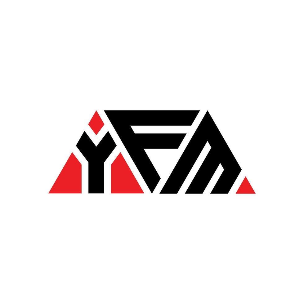 YFM triangle letter logo design with triangle shape. YFM triangle logo design monogram. YFM triangle vector logo template with red color. YFM triangular logo Simple, Elegant, and Luxurious Logo. YFM