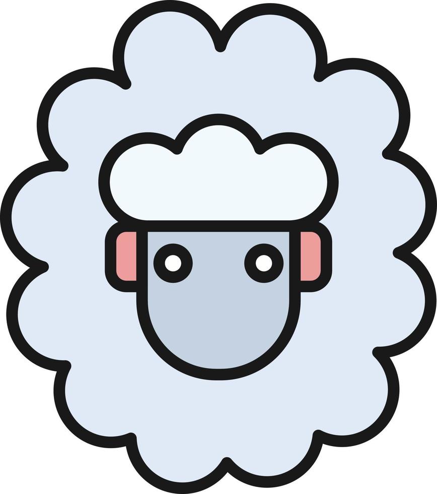 Sheep Line Filled vector