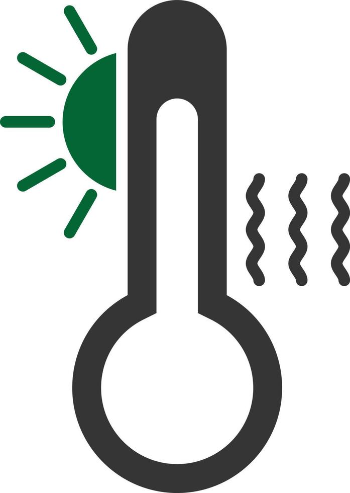 glifo de alta temperatura de dos colores vector