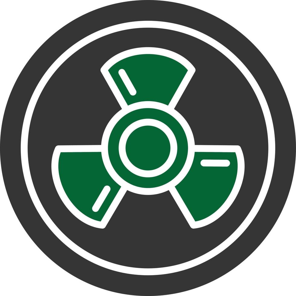 Radiation Glyph Two Color vector