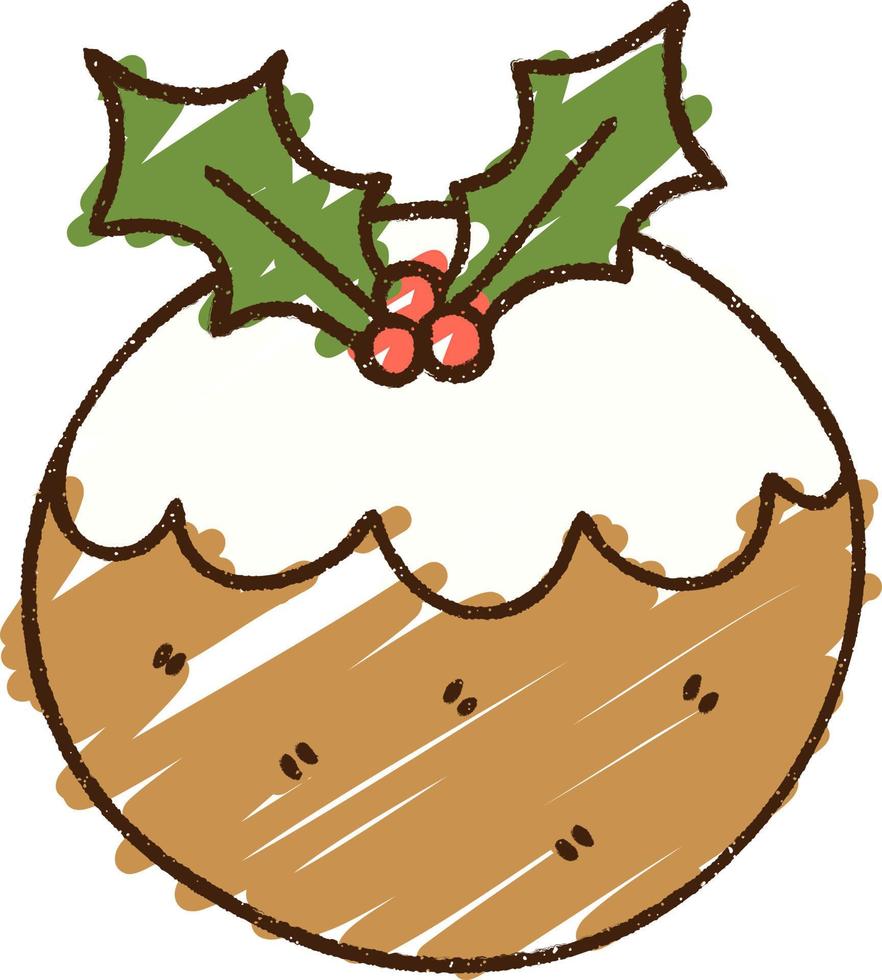 Christmas Pudding Chalk Drawing 9813758 Vector Art at Vecteezy