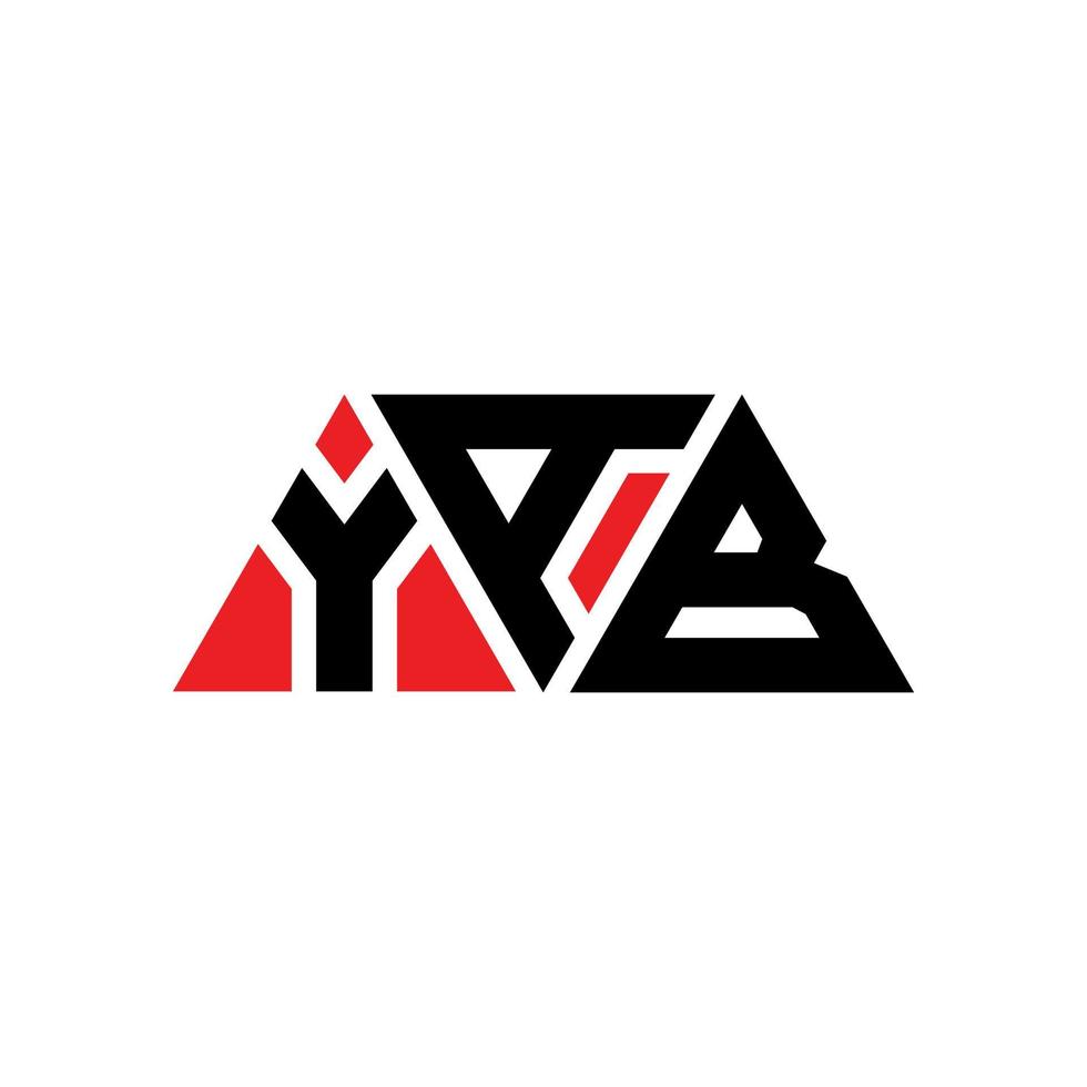 diseño de logotipo de letra triangular yab con forma de triángulo. monograma de diseño del logotipo del triángulo yab. plantilla de logotipo de vector de triángulo yab con color rojo. logotipo triangular yab logotipo simple, elegante y lujoso. Yab