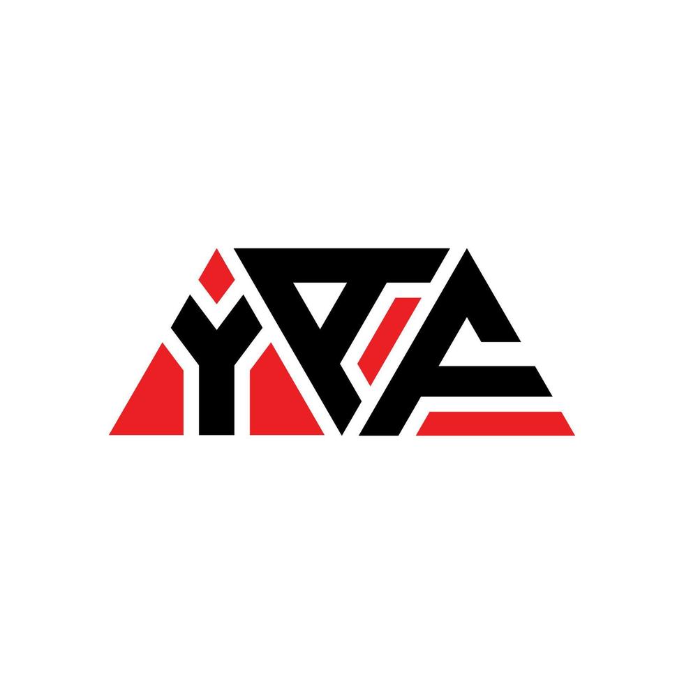 diseño de logotipo de letra triangular yaf con forma de triángulo. monograma de diseño del logotipo del triángulo yaf. plantilla de logotipo de vector de triángulo yaf con color rojo. logotipo triangular yaf logotipo simple, elegante y lujoso. yaf