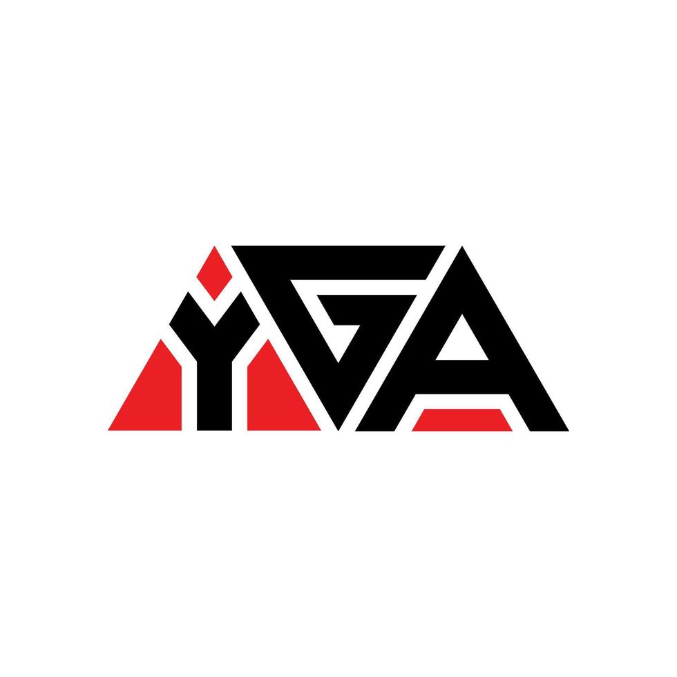 diseño de logotipo de letra de triángulo yga con forma de triángulo. monograma de diseño del logotipo del triángulo yga. plantilla de logotipo de vector de triángulo yga con color rojo. logotipo triangular yga logotipo simple, elegante y lujoso. yga