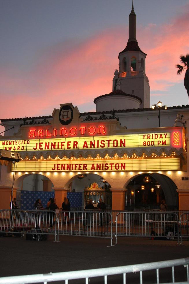 SANTA BARBARA, JAN 30 - Jennifer Aniston Marquee SBIFF at the Santa Barbara International Film Festival, Montecito Award at a Arlington Theater on January 30, 2015 in Santa Barbara, CA photo