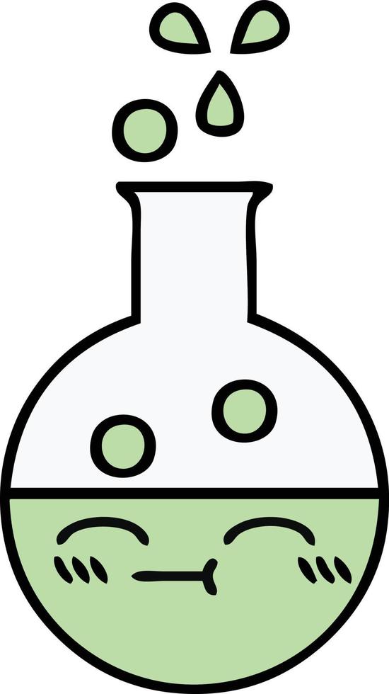 cute cartoon test tube vector