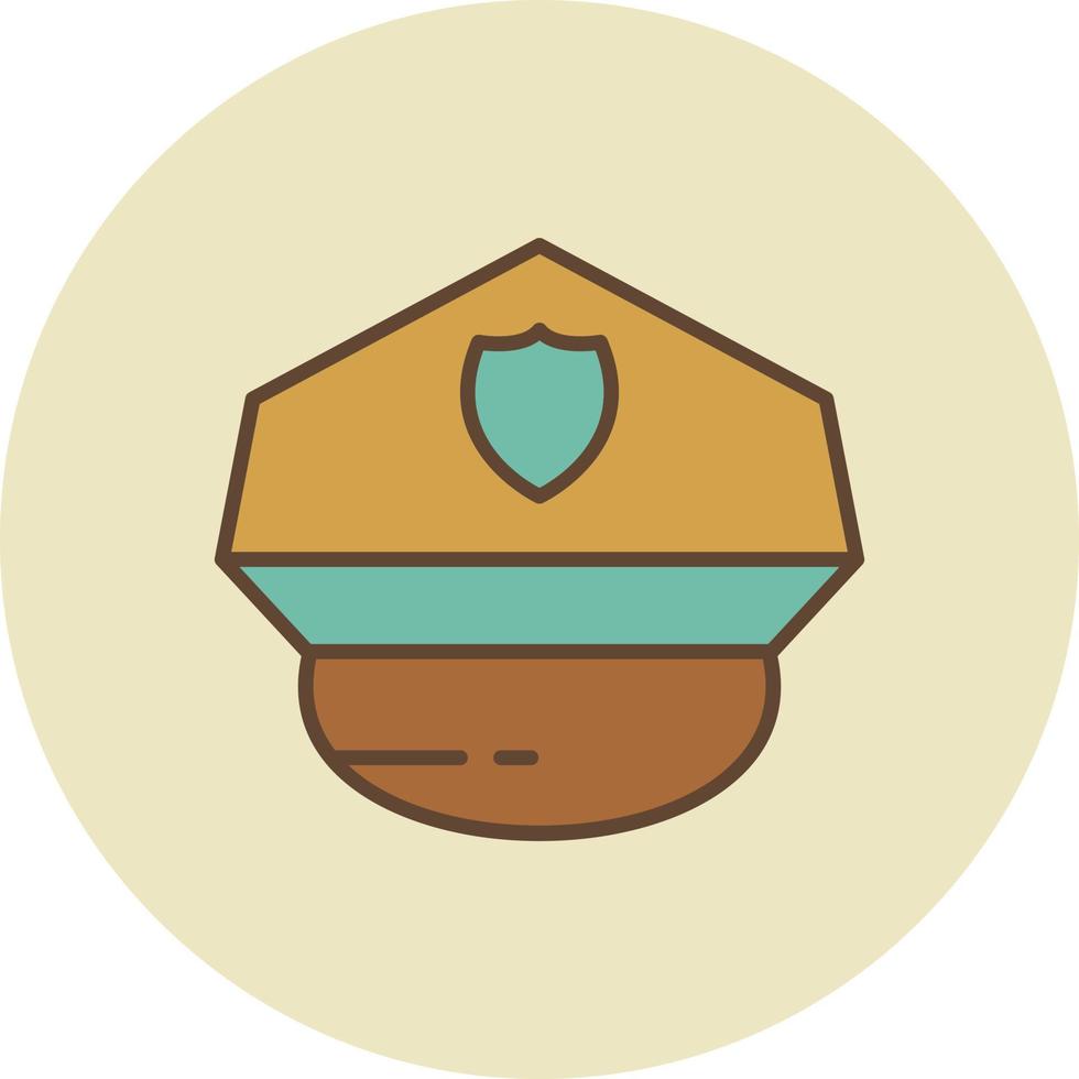 Police Hat Filled Retro vector