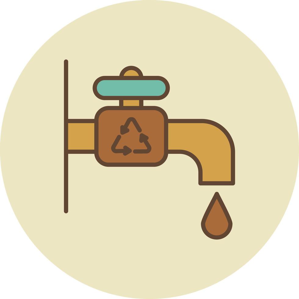 Water Tap Filled Retro vector