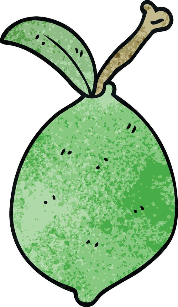 cartoon doodle lime fruit vector