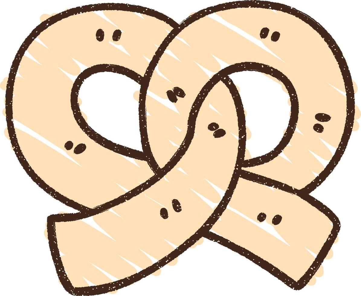 dibujo de tiza de pretzel vector