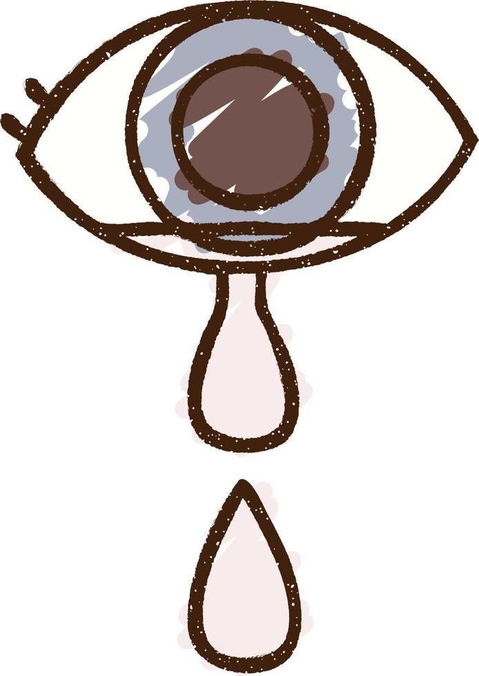 dibujo de tiza de ojo llorando vector