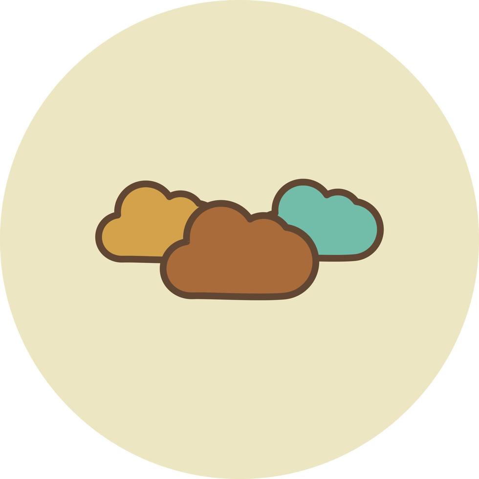 Cloudy Filled Retro vector