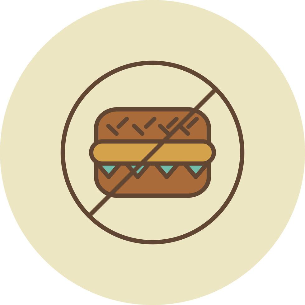 No Eating Filled Retro vector